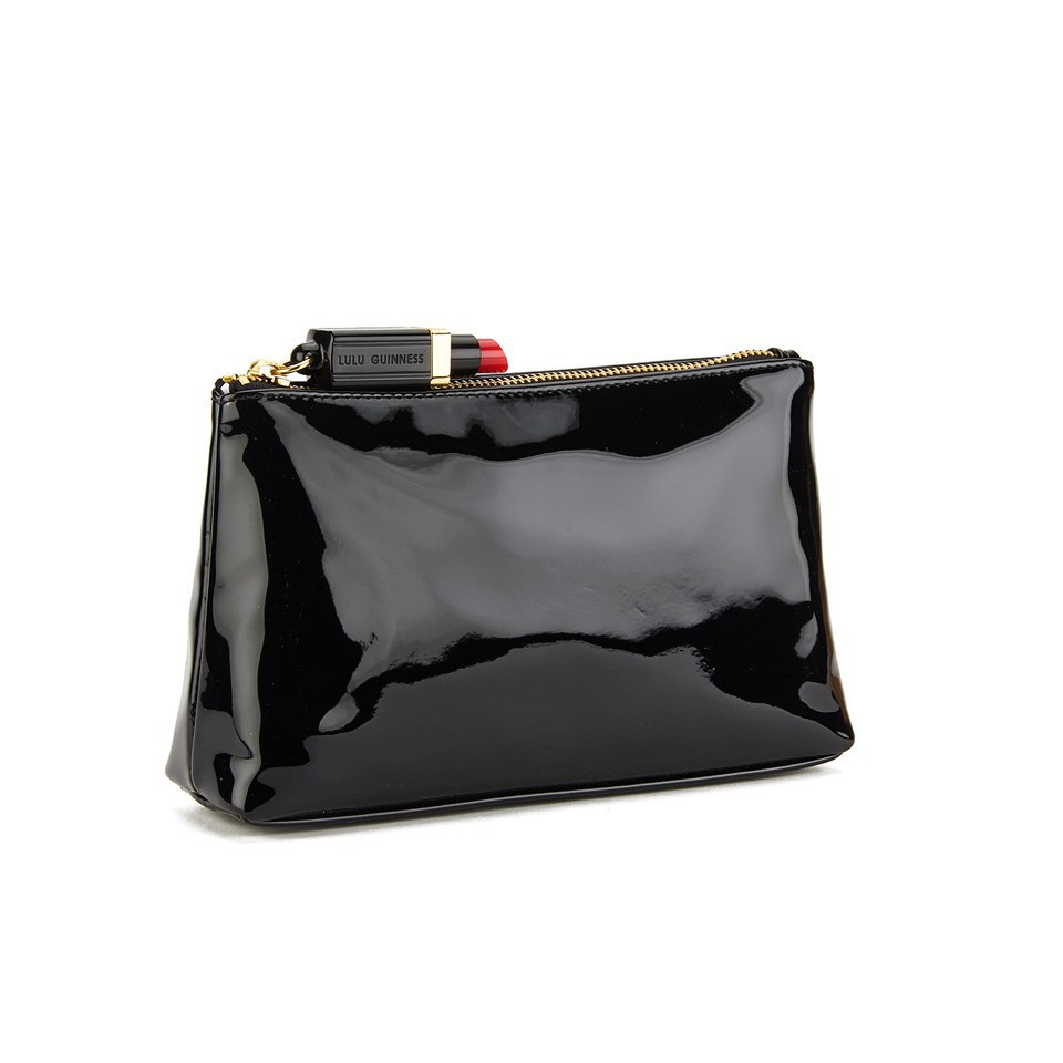 Lulu Guinness Women's T-Seam Medium Zip Pouch Cosmetic Bag - Black
