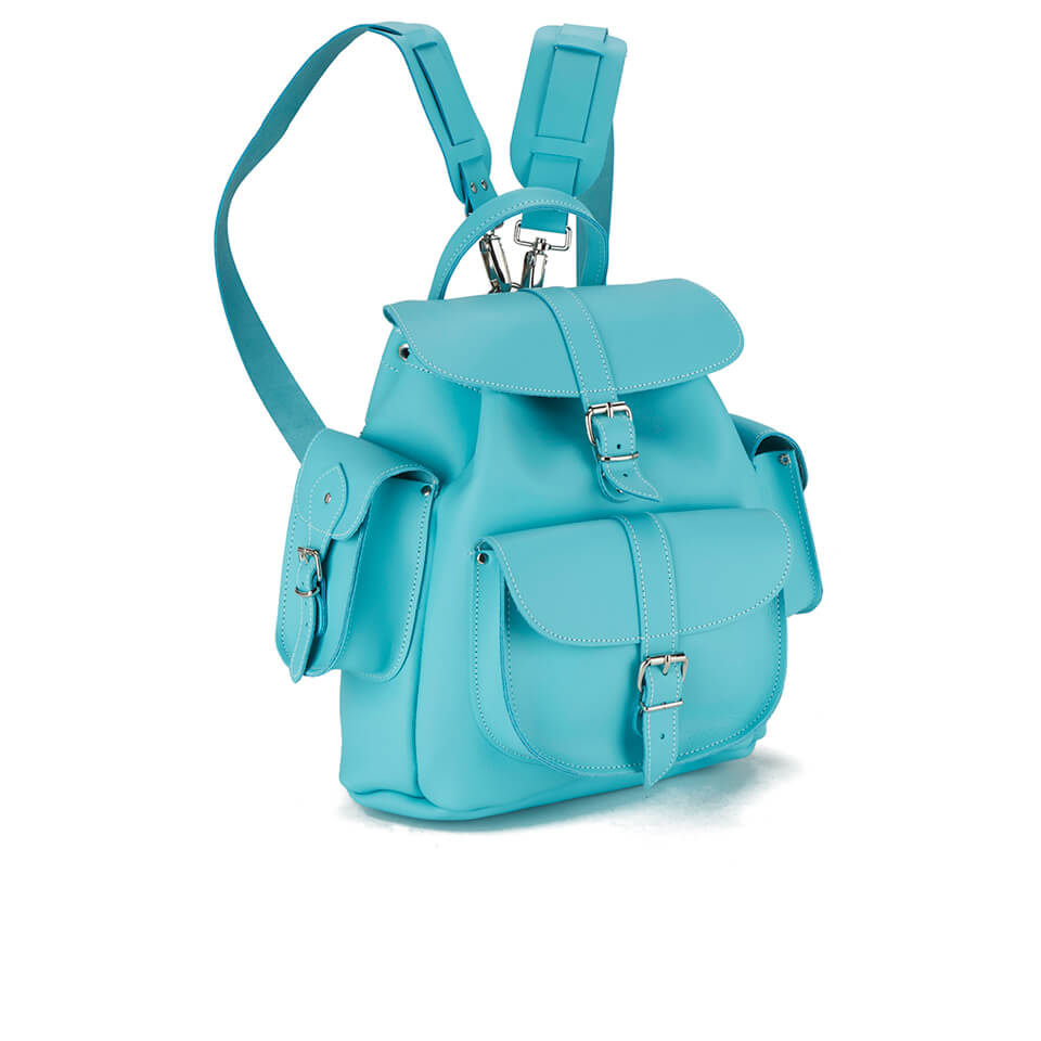 Grafea Sky Medium Leather Rucksack - Sky Blue