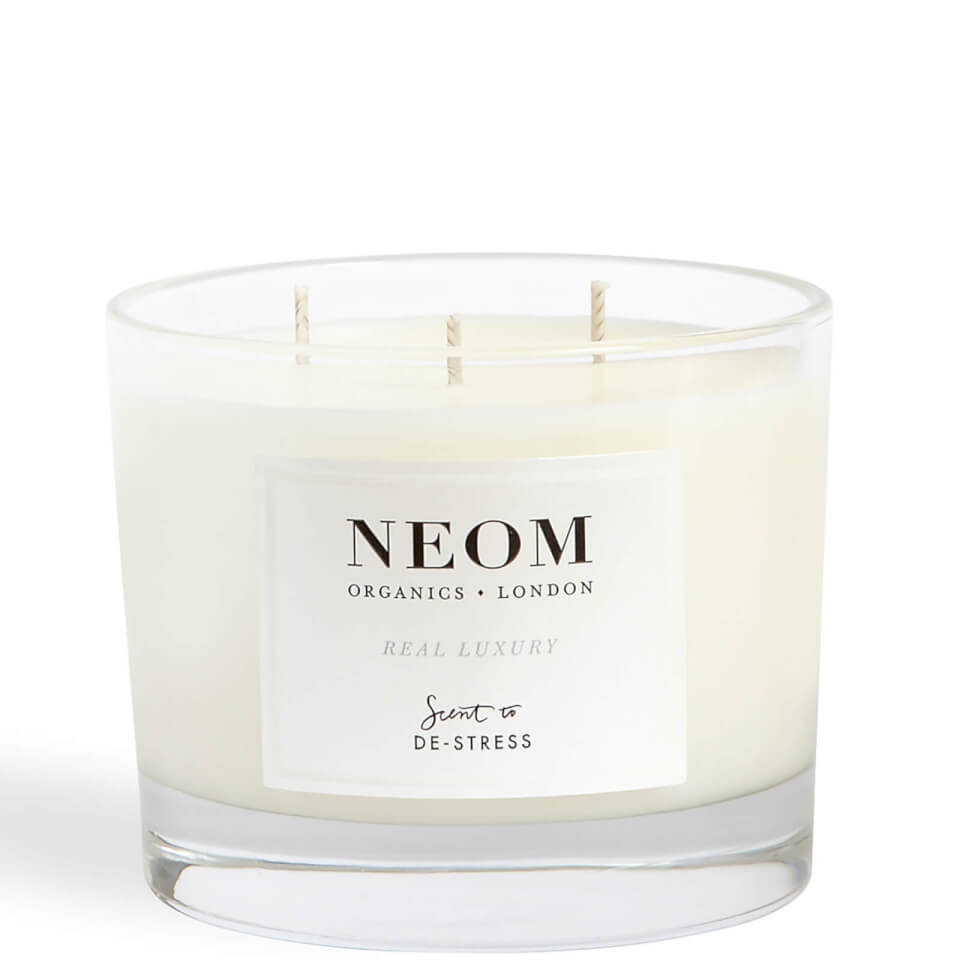 NEOM Real Luxury De-Stress Scented 3 Wick Candle