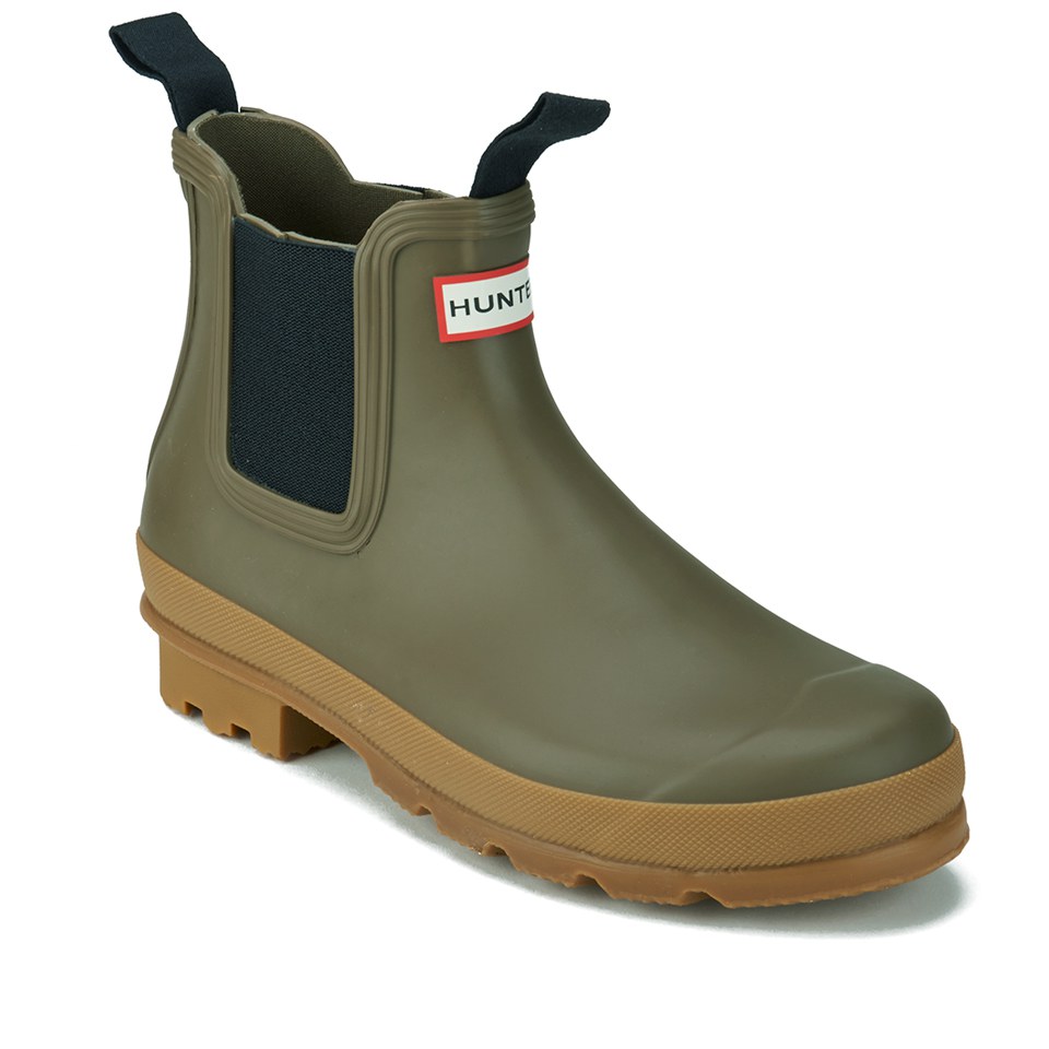 Hunter Men s Original Gum Sole Chelsea Boots Khaki Green Allsole