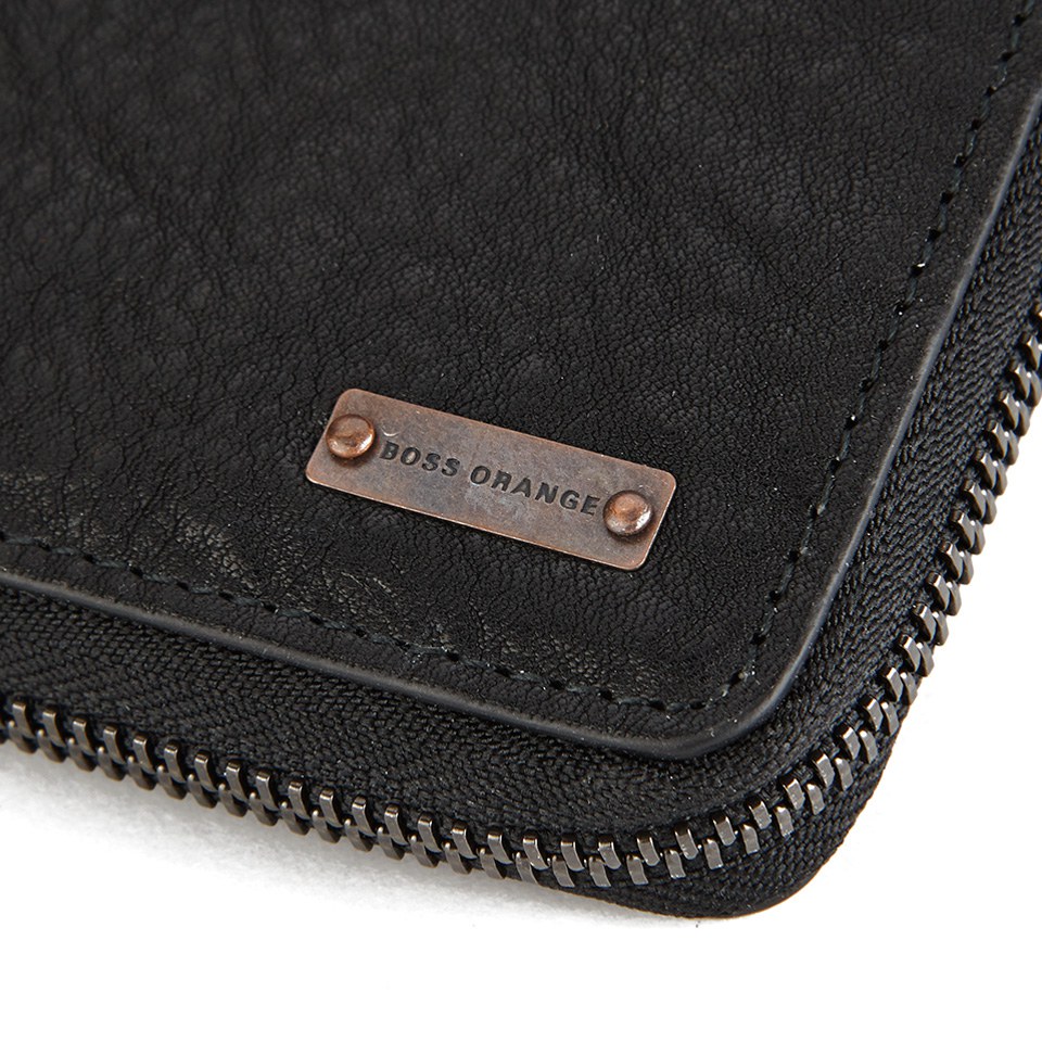 BOSS Orange Ruse 'Ranau' Leather Zip Around Leather Wallet - Black