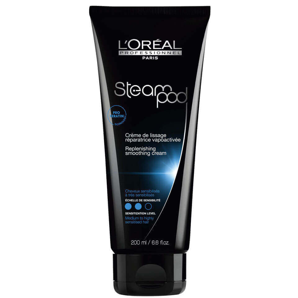 L'Oreal Professionnel Steampod & Replenishing Smoothing Cream for Medium/Very Sensitised Hair (200ml)