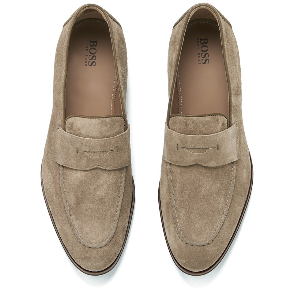 BOSS Hugo Boss Men s Stedeo Suede Loafers Medium Beige