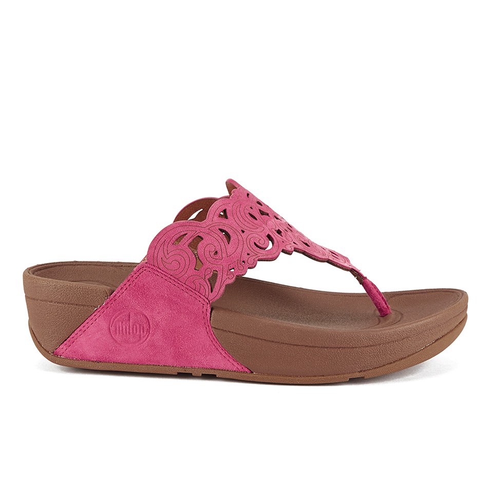 FitFlop Women s Flora Suede Toe Post Sandals Raspberry Allsole