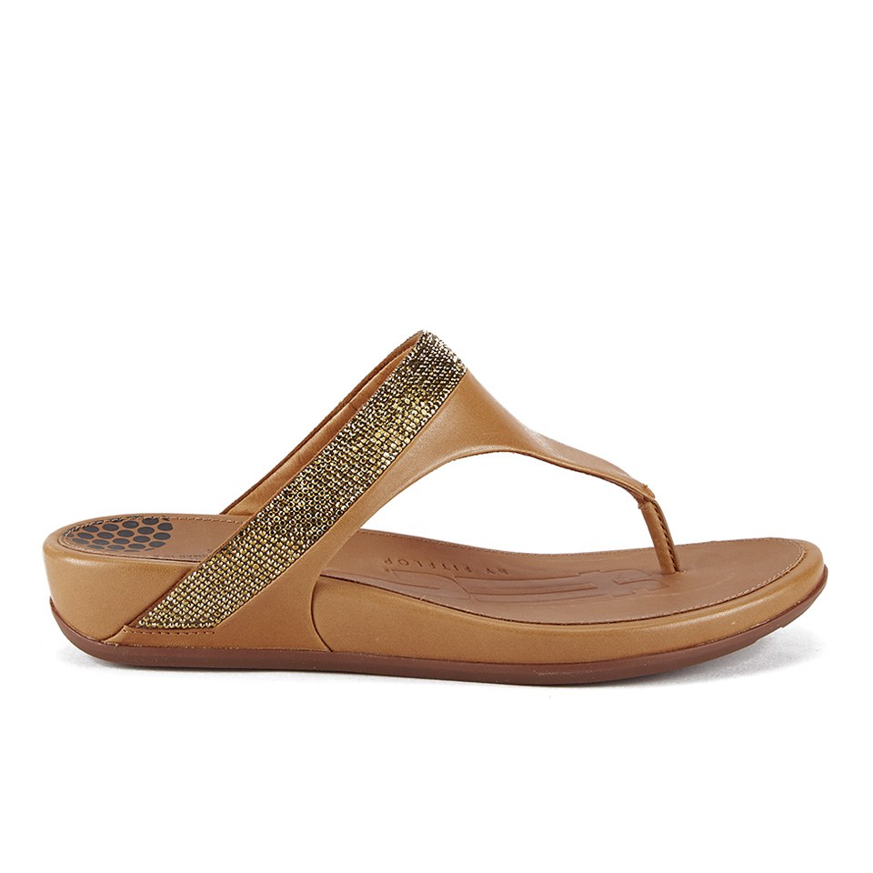 FitFlop Women s Banda Micro Crystal Toe Post Sandals Tan Allsole