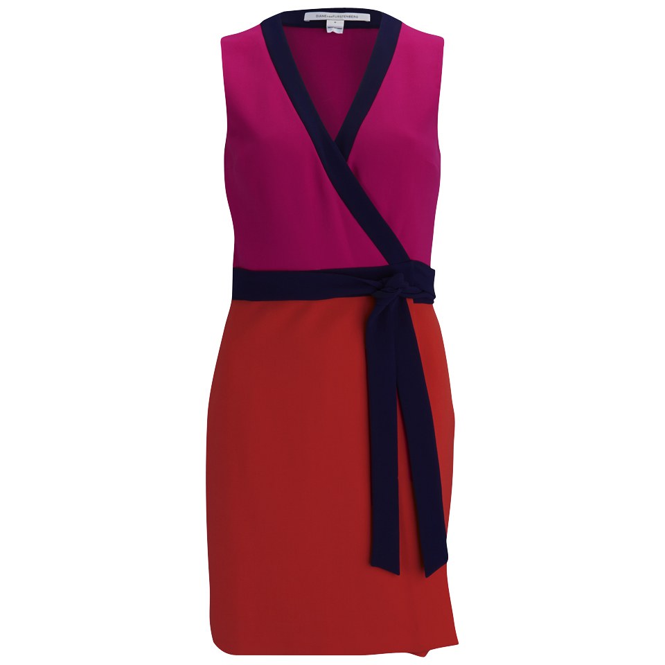 Diane von Furstenberg Women s Gracie Wrap Dress Tango Fuchsia Jewel Midnight Coggles