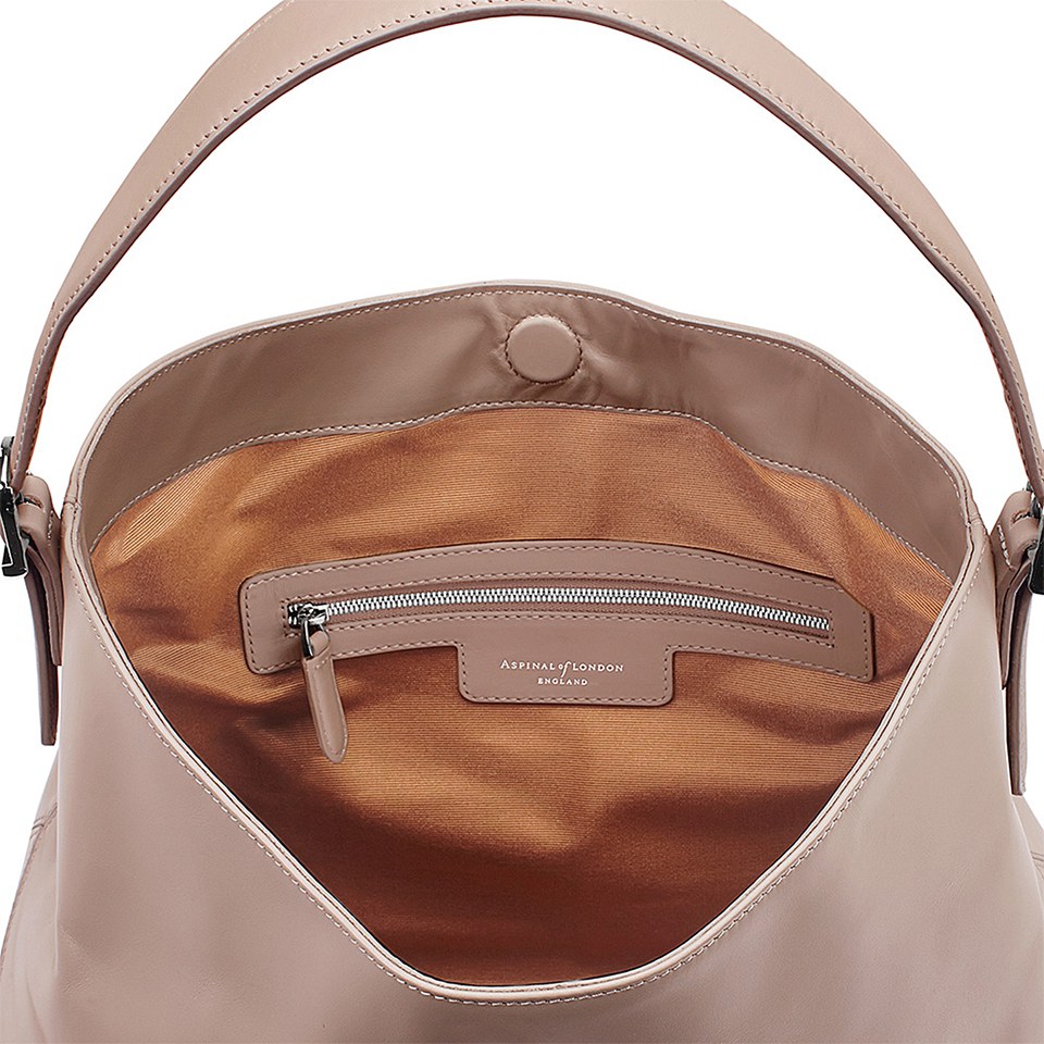 Aspinal of London Hobo Bag Smooth Nude