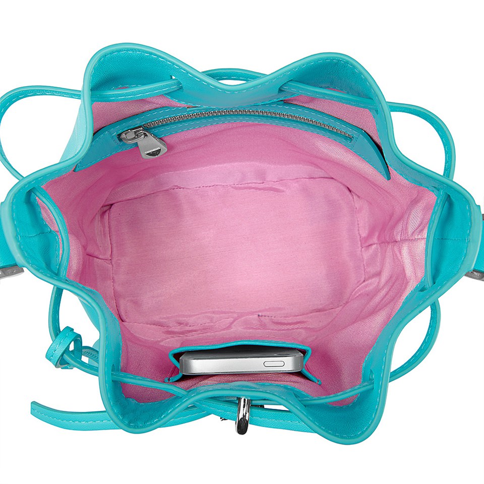 Aspinal of London Padlock Nappa Leather Bucket Bag - Smooth Aqua
