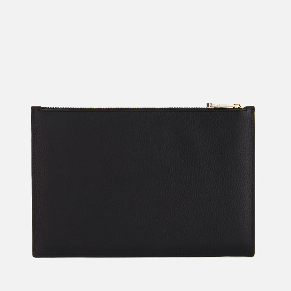 Aspinal of London Essential Large Flat Pouch - Black Pebble