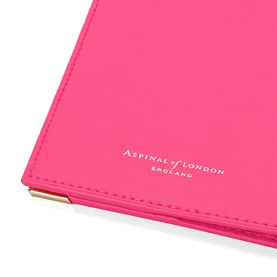 Aspinal of London Passport Cover - Smooth Neon Pink