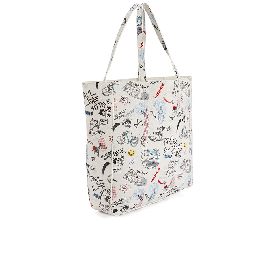 Paul & Joe Sister Dino Printed Shopper Bag - White