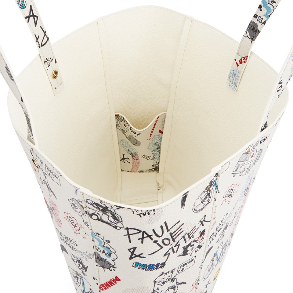 Paul & Joe Sister Dino Printed Shopper Bag - White