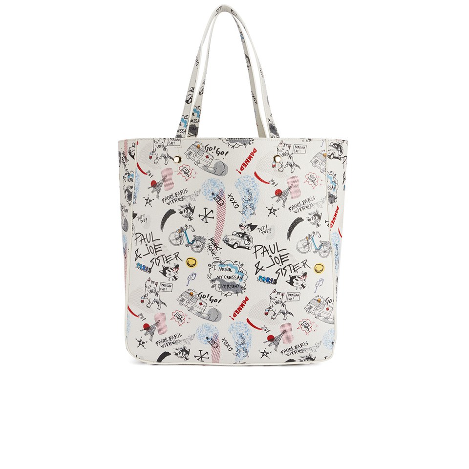 Paul & Joe Sister Dino Printed Shopper Bag - White