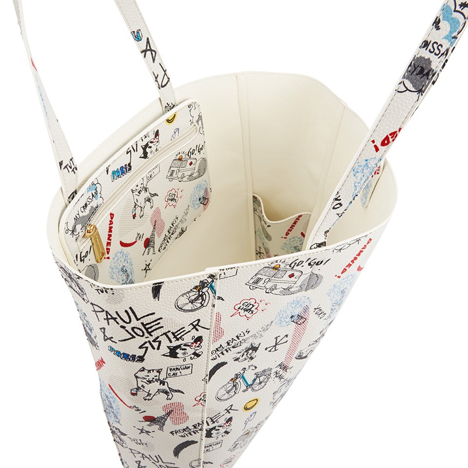 Paul & Joe Sister Dino Printed Shopper Bag - White