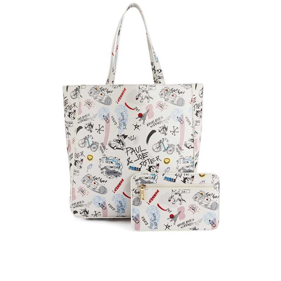 Paul & Joe Sister Dino Printed Shopper Bag - White