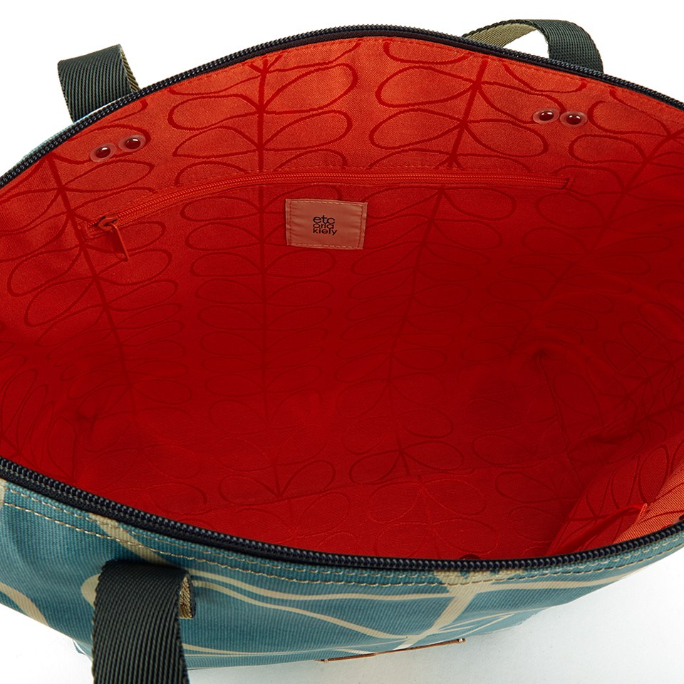 Etc by Orla Kiely Women's Giant Linear Stem Zip Shopper Bag - Sky Blue