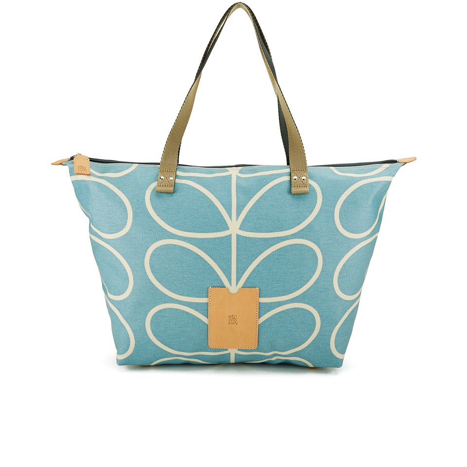 Etc by Orla Kiely Women's Giant Linear Stem Zip Shopper Bag - Sky Blue