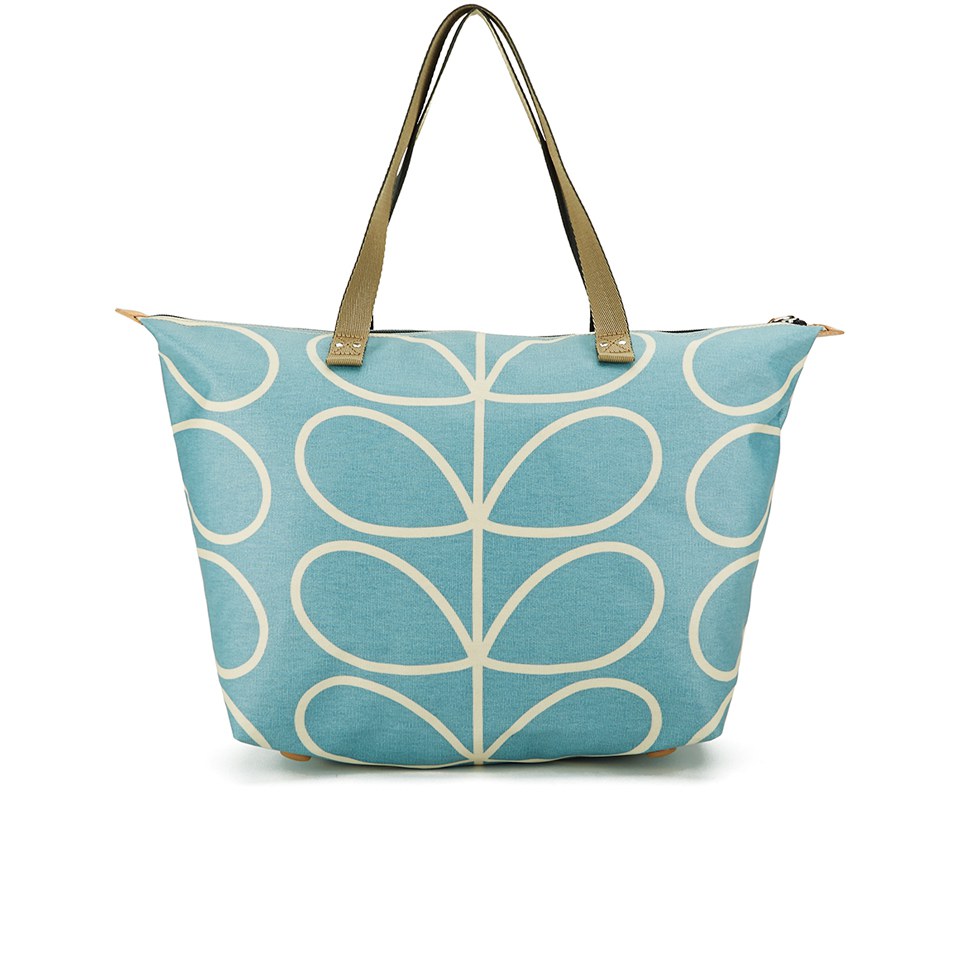 Etc by Orla Kiely Women's Giant Linear Stem Zip Shopper Bag - Sky Blue