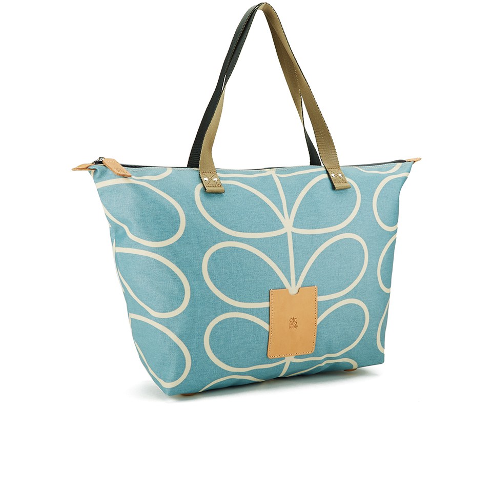 Etc by Orla Kiely Women's Giant Linear Stem Zip Shopper Bag - Sky Blue