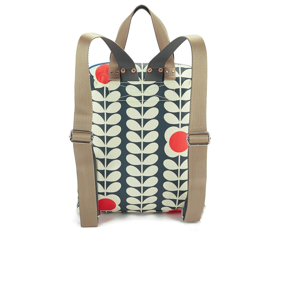 Etc by Orla Kiely Women's Matt Laminated Tall Flower Stem Print Backpack - Jet