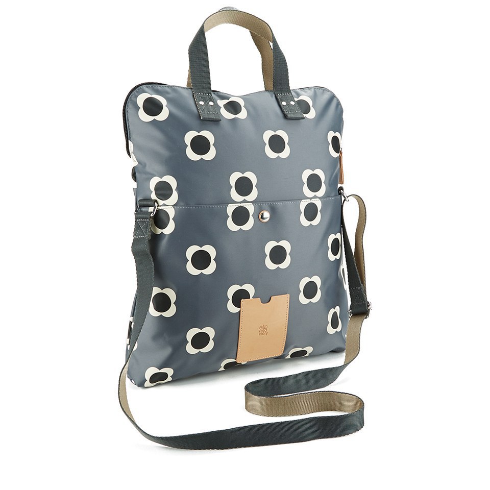 Etc by Orla Kiely Women's Flower Spot Printed Nylon Foldover Tote Bag - Pebble
