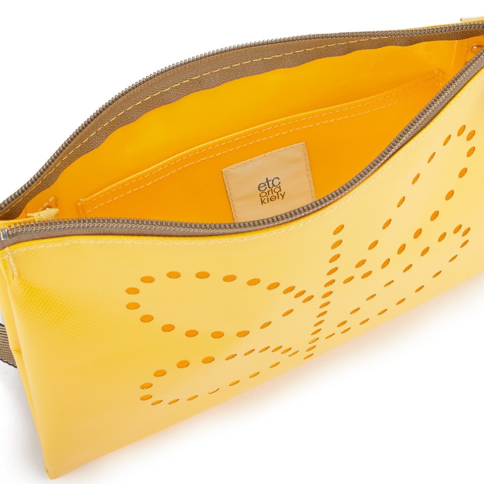 Etc by Orla Kiely Women s Punched Stem Tarpaulin Travel Pouch Bright Yellow