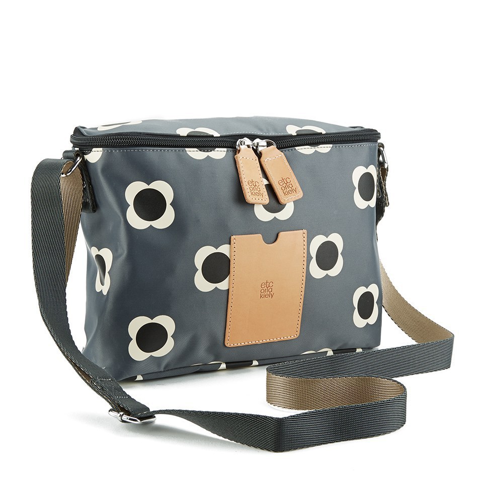 Etc by Orla Kiely Women's Flower Spot Nylon Mini Box Bag - Pebble