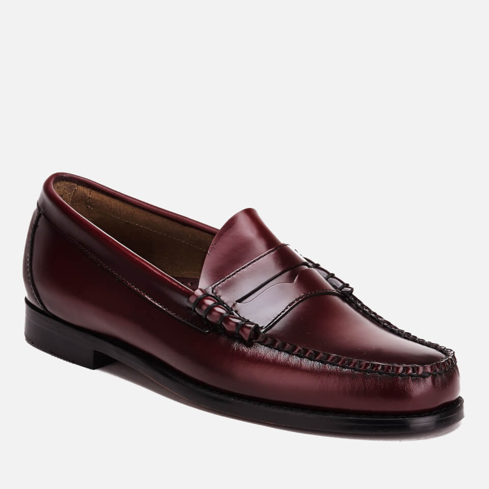 Bass Weejuns Men's Larson Moc Leather Penny Loafers - Wine | FREE UK ...