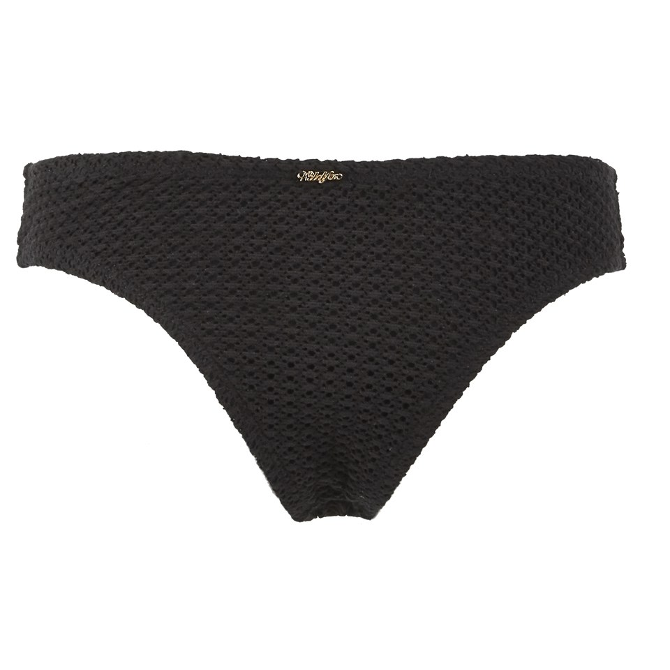Wildfox Women's Crochet Hipster Boy Short Bikini Bottoms - Black