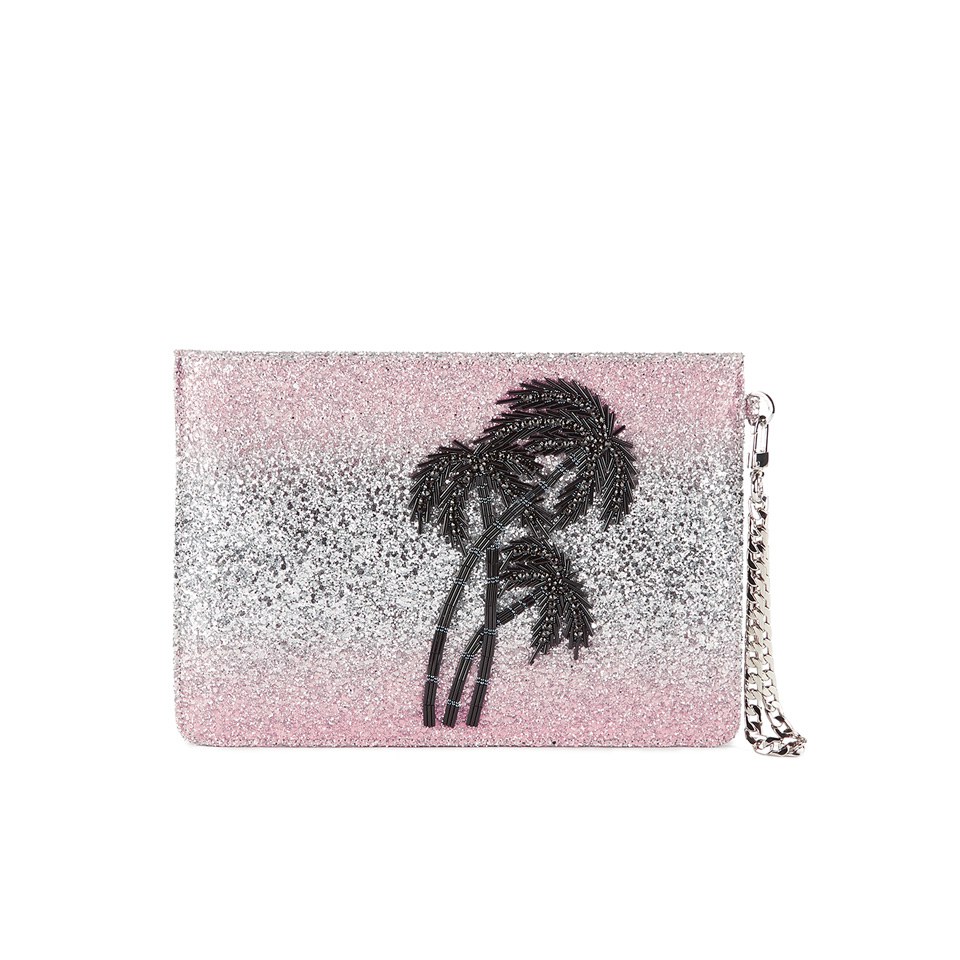 Matthew Williamson Women's Glitter Clutch Bag - Light Pink/Silver