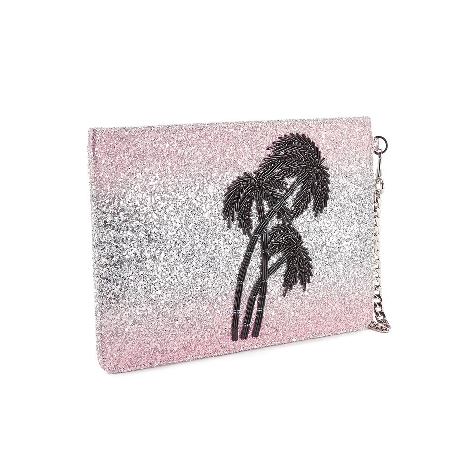 Matthew Williamson Women's Glitter Clutch Bag - Light Pink/Silver