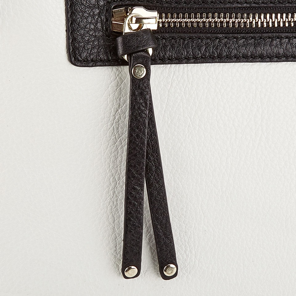 French Connection Women's Colour Block Leather Tote Bag - White/Biscuit/Black