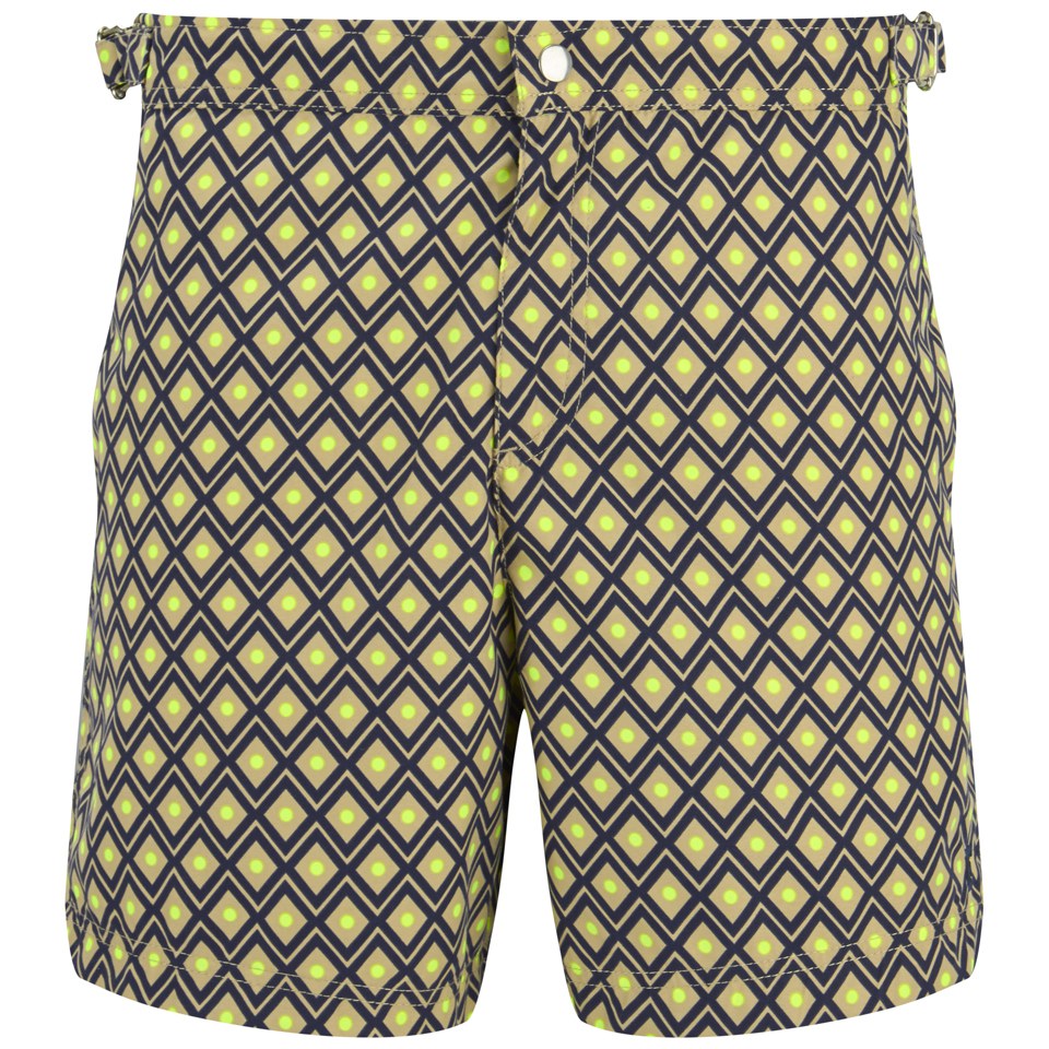 French Connection Men's Desmond Diamond Swim Shorts - Fluorescent Yellow