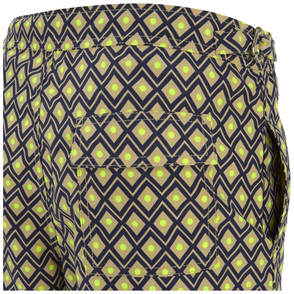 French Connection Men's Desmond Diamond Swim Shorts - Fluorescent Yellow