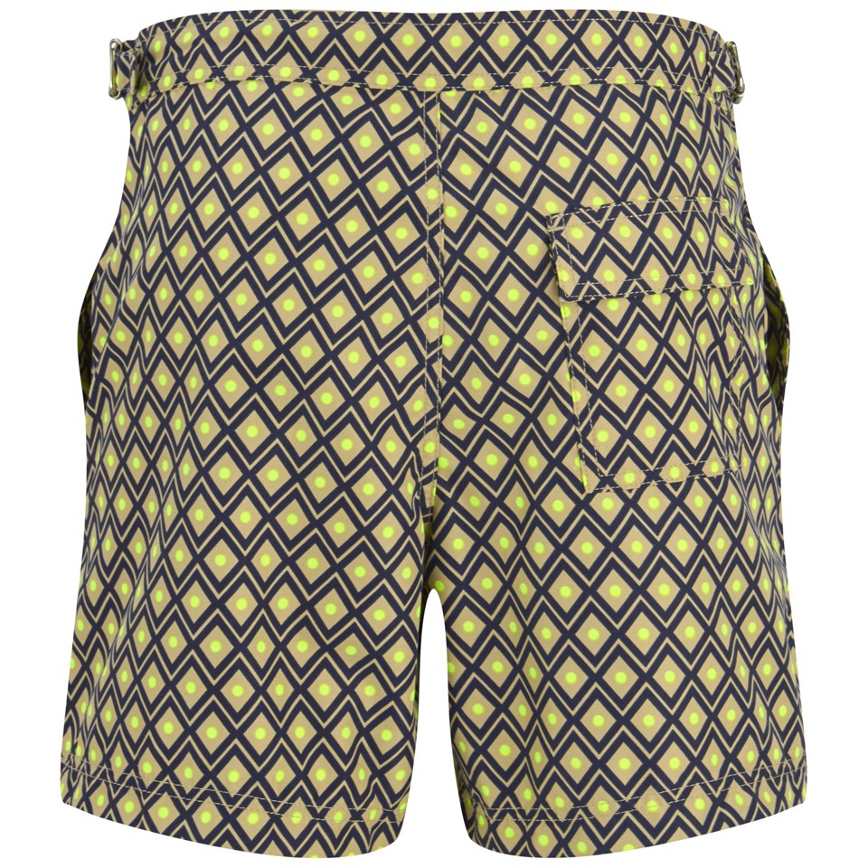 French Connection Men's Desmond Diamond Swim Shorts - Fluorescent Yellow