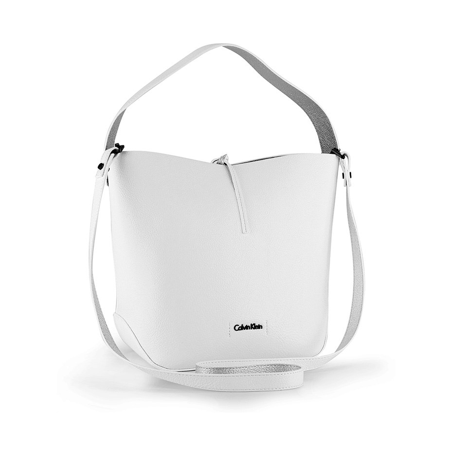 Calvin Klein Women's Stef Small Hobo Bag - White/Silver