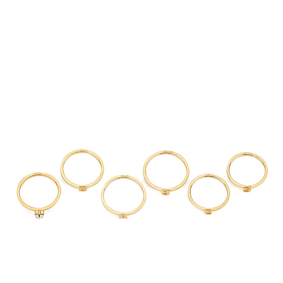 Maria Francesca Pepe Women's Babes Ring Set of 6 - Gold