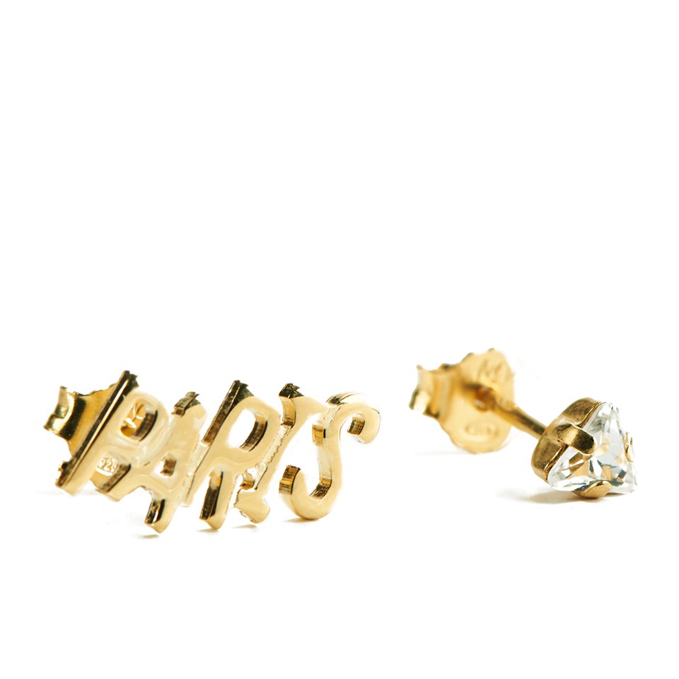 Maria Francesca Pepe Women's Paris and Crystal Pair of Earrings - Gold