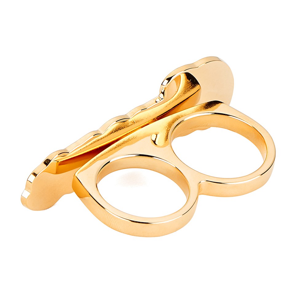 Maria Francesca Pepe Women's Amour Double Finger Ring - Gold