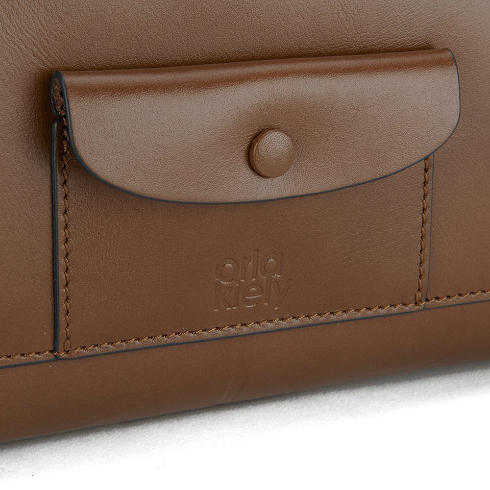 Orla Kiely Women's Mini Laurel Embossed Stem Leather Cross Body Bag - Cocoa