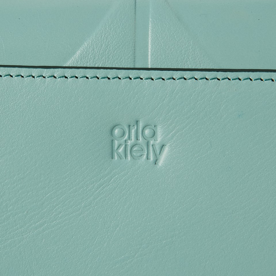 Orla Kiely Women's Medium Folded Embossed Stem Leather Purse - Sky