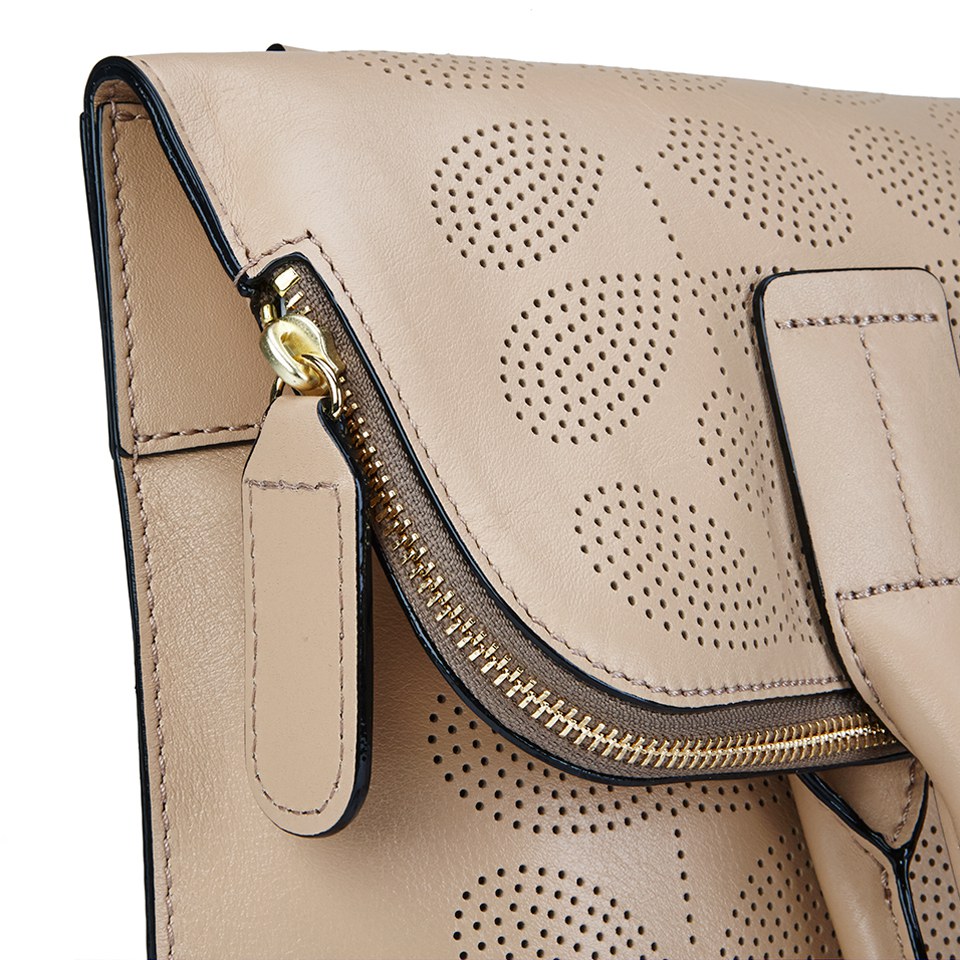 Orla Kiely Women's Juniper Sixties Stem Punched Leather Bag - Fawn