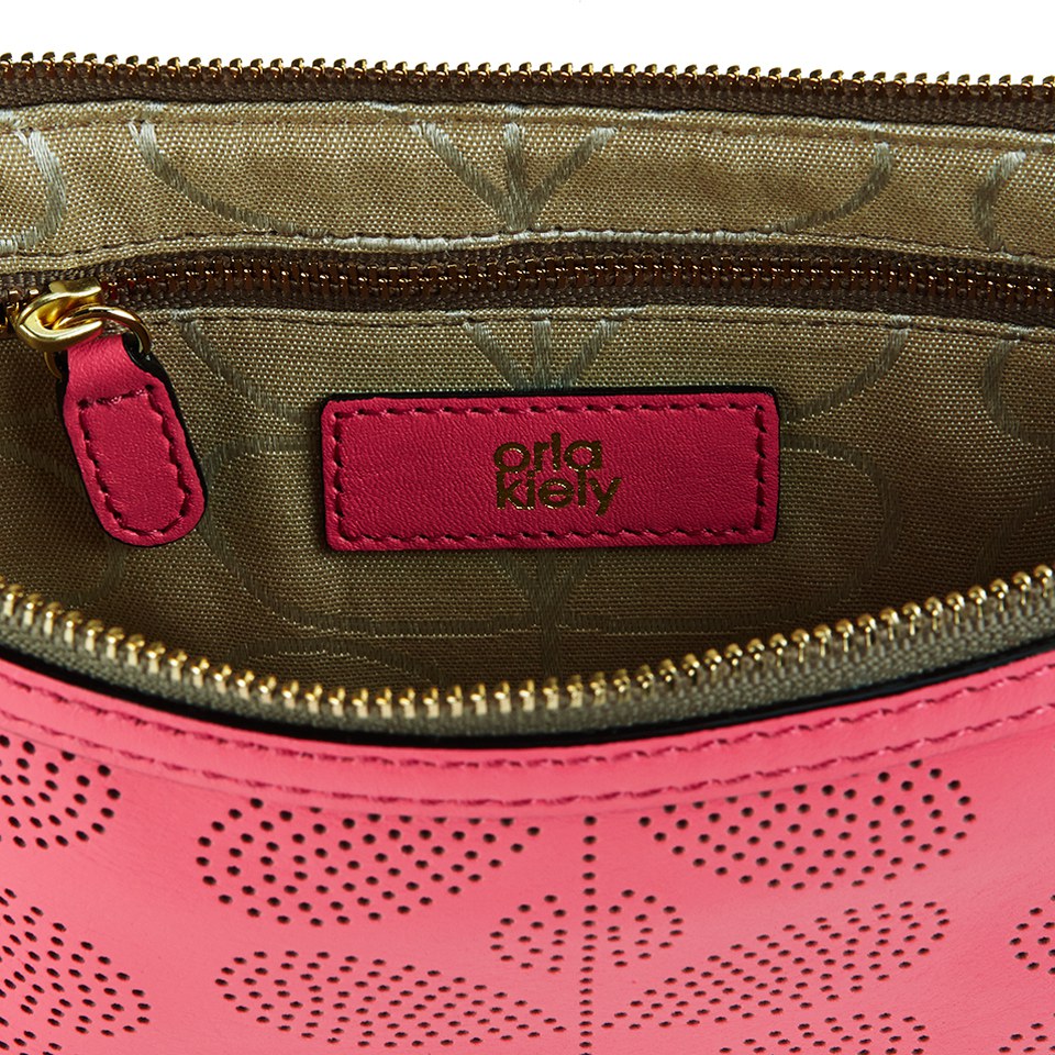 Orla Kiely Women's Poppy Sixties Stem Punched Leather Bag - Pink