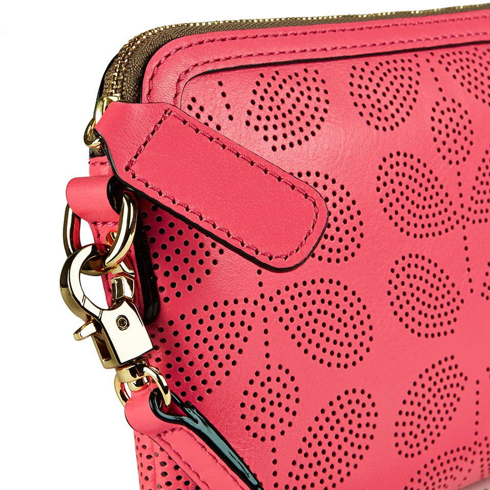 Orla Kiely Women s Poppy Sixties Stem Punched Leather Bag Pink