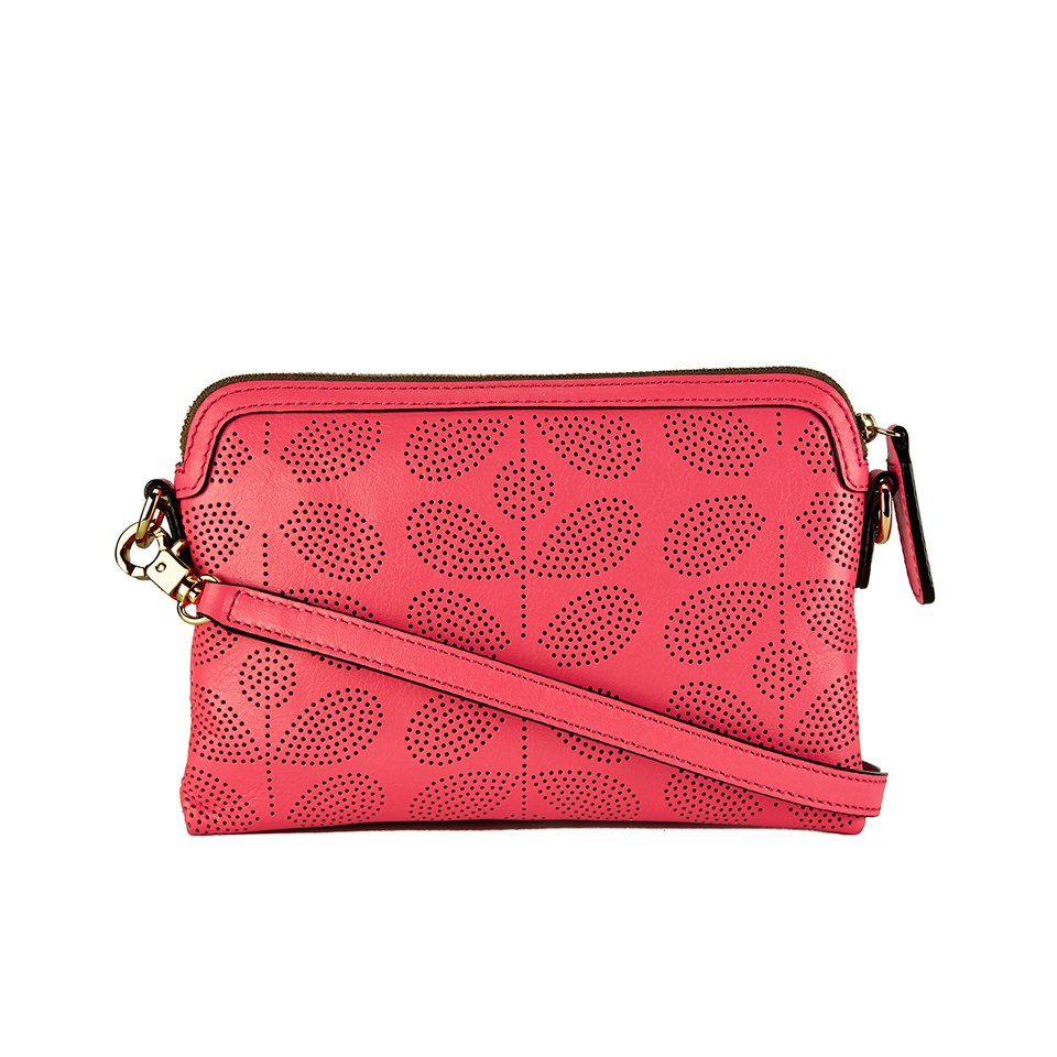 Orla Kiely Women's Poppy Sixties Stem Punched Leather Bag - Pink