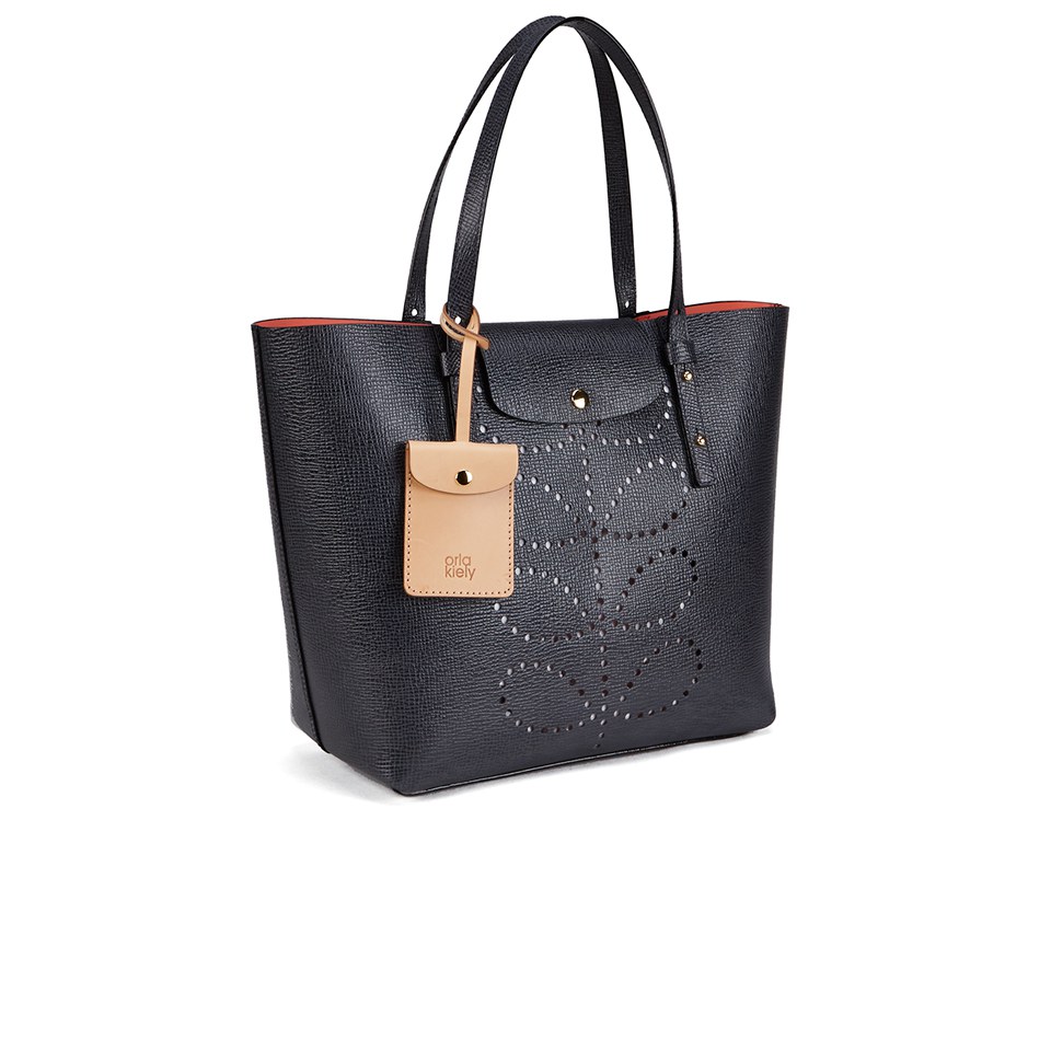 Orla Kiely Women s Tillie Textured Leather Bag Slate