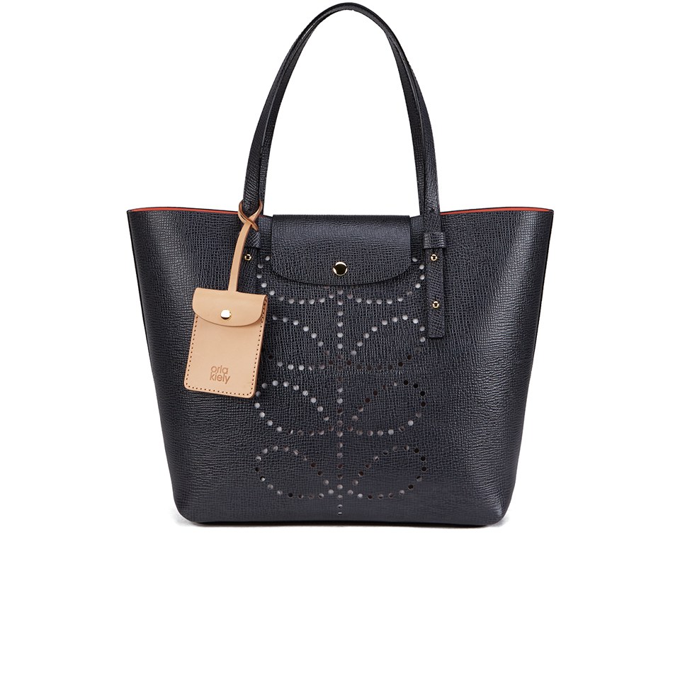 Orla Kiely Women's Tillie Textured Leather Bag - Slate