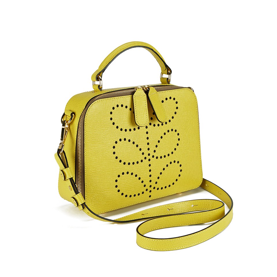 Orla Kiely Women's Mini Bay Textured Leather Cross Body Bag - Lemon