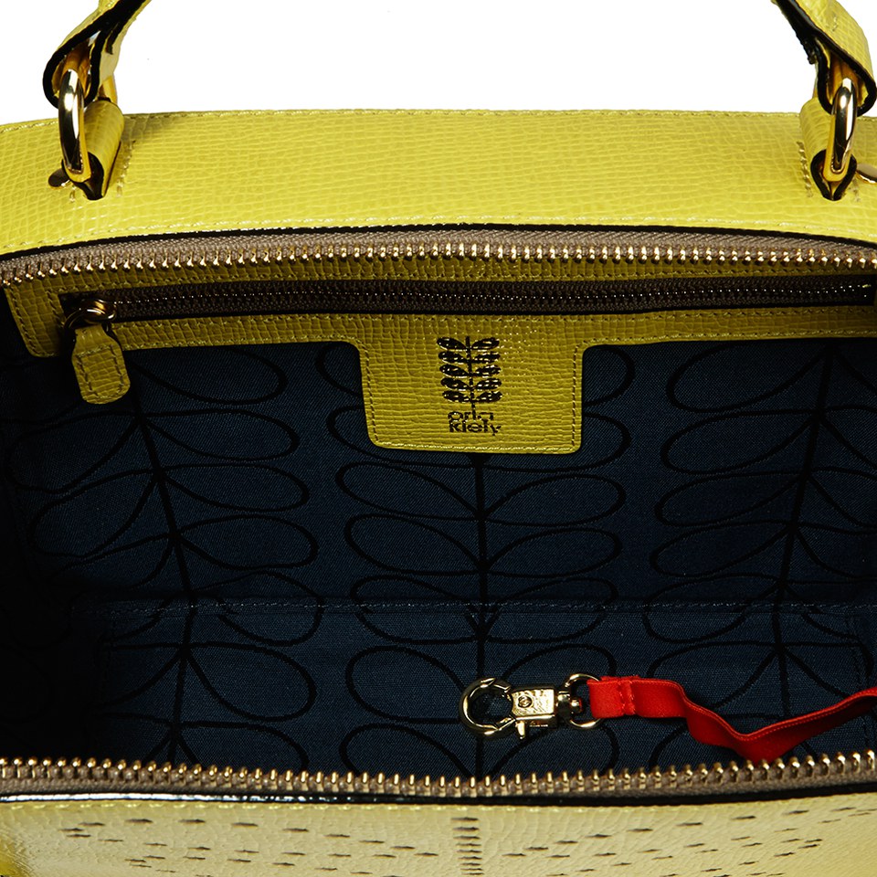 Orla Kiely Women's Mini Bay Textured Leather Cross Body Bag - Lemon