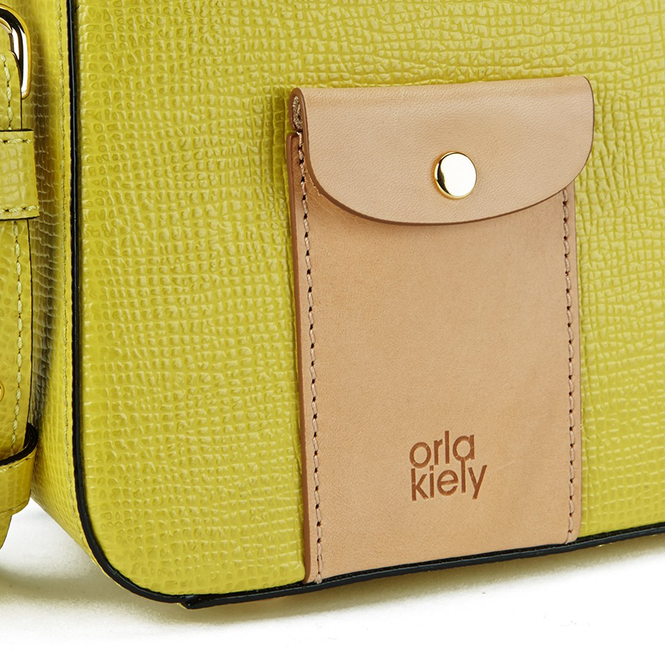 Orla Kiely Women's Mini Bay Textured Leather Cross Body Bag - Lemon